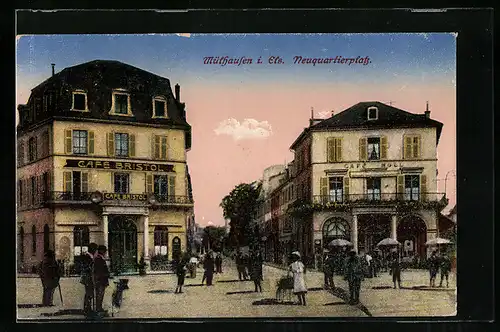 AK Mülhausen i. Els., Neuquartierplatz