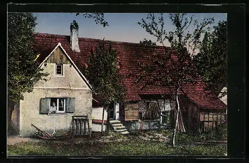 AK Wörth, Schlerlenhof, Ort des Erkundigungsritt des Grafen Zeppelin 1870