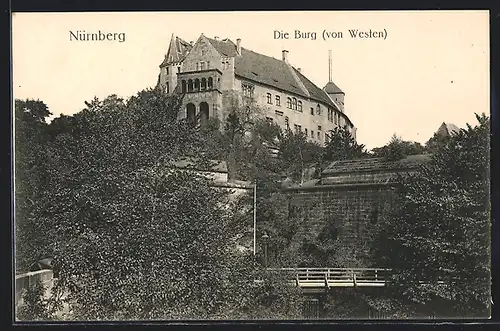 AK Nürnberg, Die Burg von Westen
