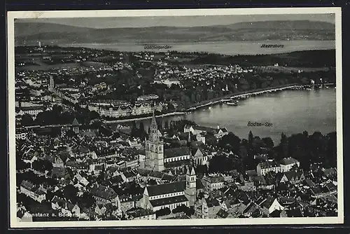 AK Konstanz a. Bodensee, Teilansicht mit Blick nach Meersburg