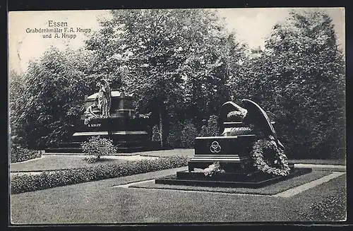 AK Essen, Grabdenkmäler F.A. Krupp und A. Krupp