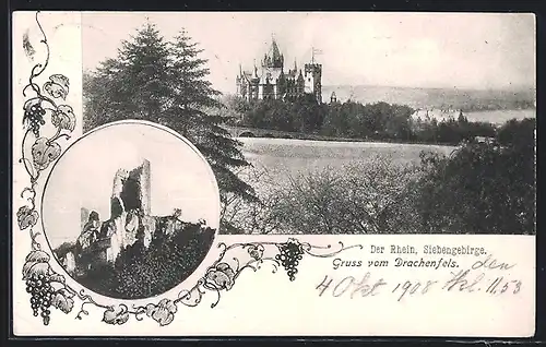 AK Königswinter, Ruine Drachenfels