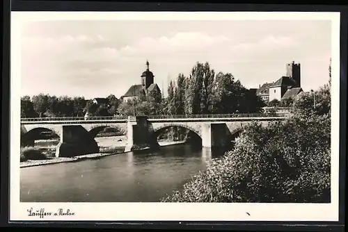 AK Lauffen a. Neckar, Ortsansicht mit Brücke