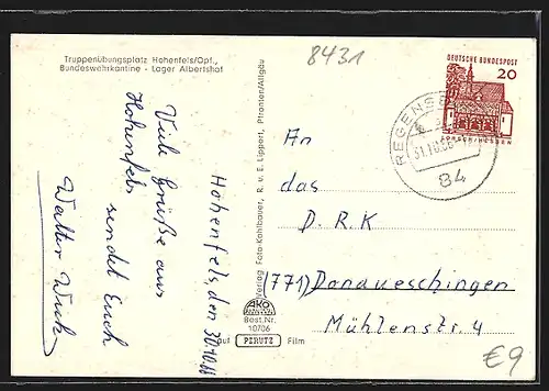 AK Hohenfels /Opf., Burgruine Hungerturm, BRK Erholungsheim, Krieger-Gedächtniskapelle