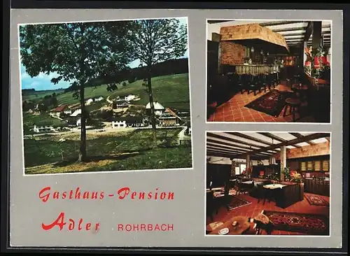 AK Rohrbach /Schwarzw., Gasthaus Pension Adler, Innenansicht