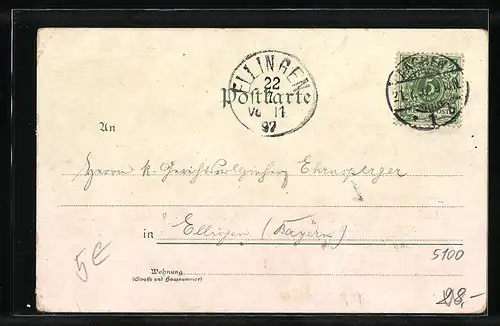 Lithographie Aachen, Kaiserplatz, Polytechnikum, Marienkirche