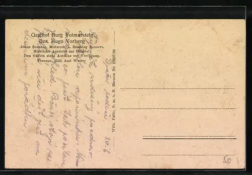 AK Volmarstein, Gasthof Burg Volmarstein