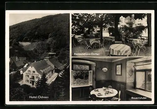 AK Badenweiler, Hotel Ochsen, Aussen- und Innenansichten
