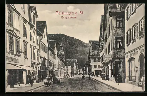 AK Geislingen, Blick in die Hauptstrasse
