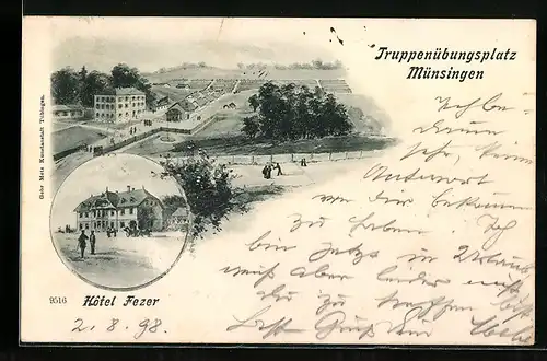 AK Münsingen, Truppenübungsplatz, Hotel Fezer