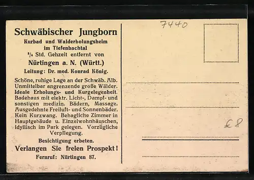 AK Nürtingen a. N. /Württ., Kurbad Schwäbischer Jungborn, Einzelhäuschen, Partie im Luftbad