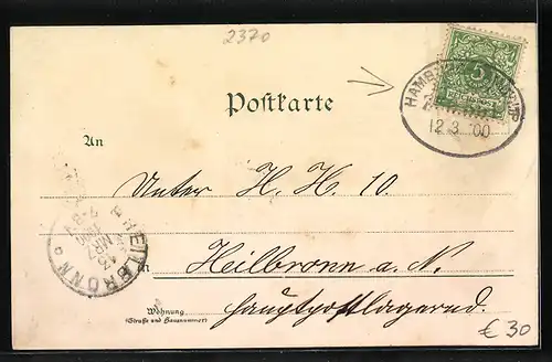 Lithographie Rendsburg, Ansicht der Stadt