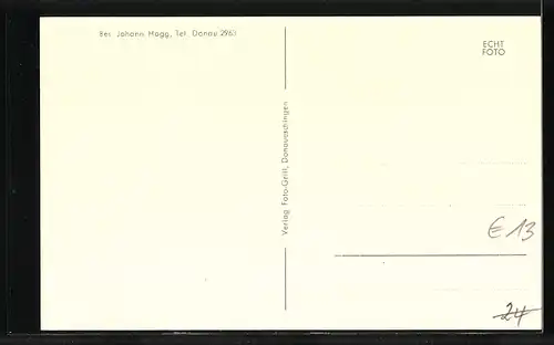 AK Neudingen, Gasthaus zum Bahnhof mit Motorrad