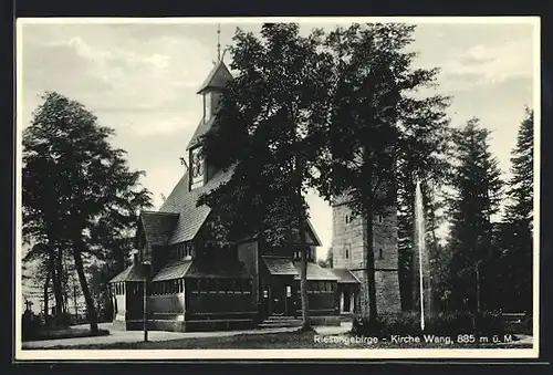 AK Brückenberg, Blick auf Kirche Wang