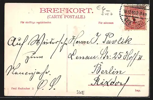 AK Stockholm, Ortsansicht mit Dampfer am Hafen