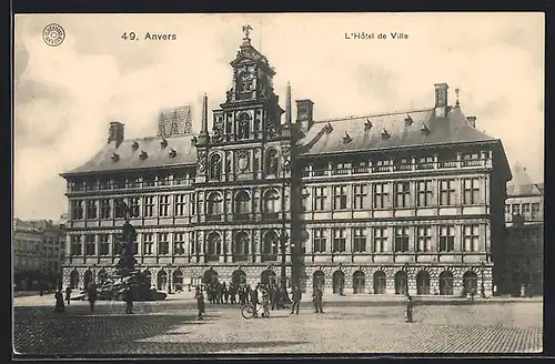 AK Anvers, L`Hotel de Ville
