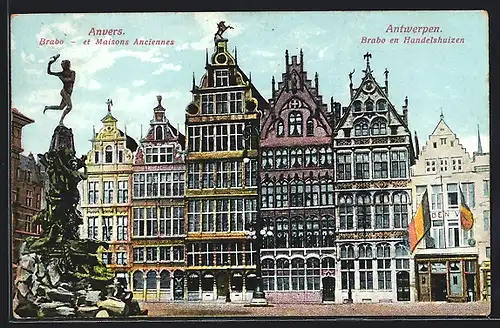 AK Anvers, Brabo et Maisons Anciennes
