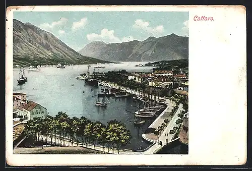 AK Kotor / Cattaro, Ortsansicht aus der Vogelschau