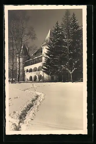 AK Radstadt, Bundes-Jugendheim Schloss Tanttalier im Winter