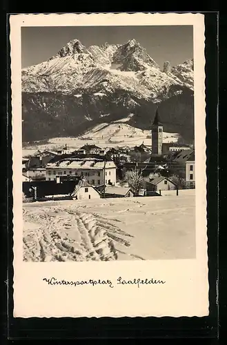 AK Saalfelden, Ortsansicht im Winter