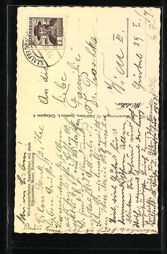 AK Saalfelden, Ortsansicht im Winter