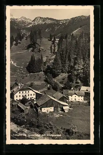 AK Lungötz im Lammertal, Teilansicht mit Krallingers Gasthaus gegen Königswand