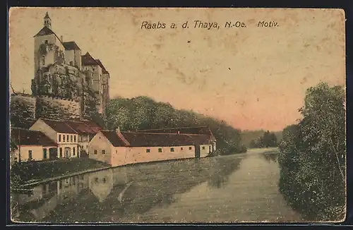 AK Raabs a. d. Thaya, Ortsansicht mit Schloss