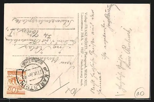 AK Karlstein a. Thaya, Ortsansicht mit Burg