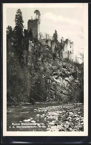 AK Weissenburg a. d. Mariazellerbahn, Blick zur Ruine