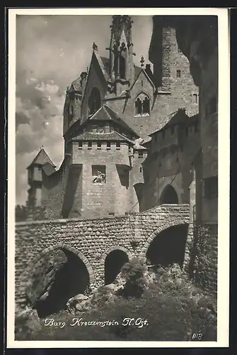 AK Kreuzenstein, Blick zur Burg