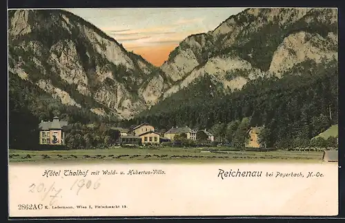AK Reichenau, Hotel Thalhof mit Wald- und Hubertus-Villa