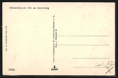 AK Küb am Semmering, Ortsansicht bei Tag