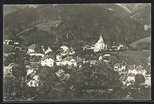 AK Kleinzell am Hallbach, Ortsansicht mit Kirche