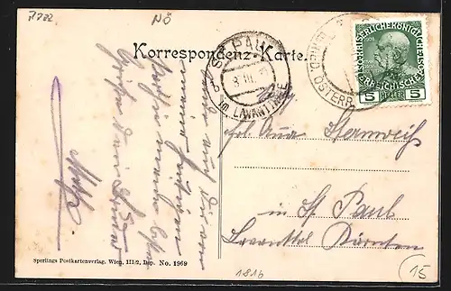 AK Giesshübl, Ortsansicht mit Kirche