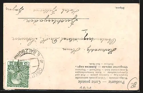 AK Oberndorf, Stadtpanorama vom anderen Ufer gesehen, Teilansicht aus der Vogelschau