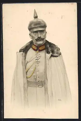 AK Portrait von Kaiser Wilhelm II. mit Pickelhaube