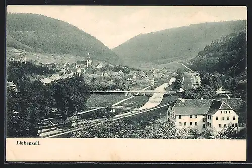 AK Bad Liebenzell, Ortsansicht mit den Brücken