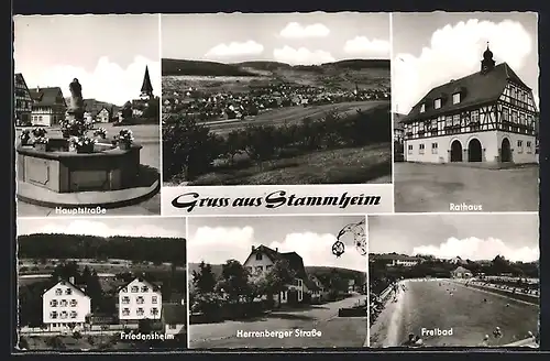 AK Stammheim bei Calw, Freibad, Herrenberger Strasse, Friedensheim