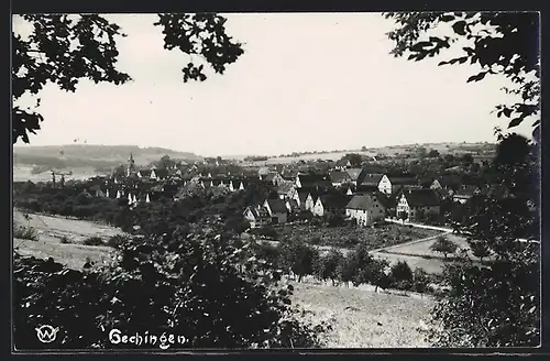 AK Gechingen, Gesamtansicht aus der Vogelschau