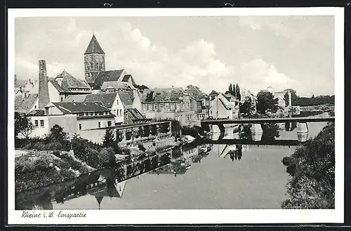 AK Rheine i. W., Emspartie mit Blick auf die Stadt