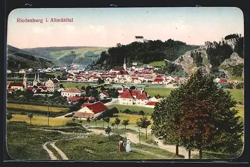 AK Riedenburg, Totalansicht aus der Vogelschau