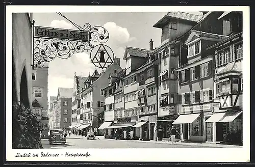 AK Lindau im Bodensee, Hauptstrasse mit Gasthaus zum Süntzen