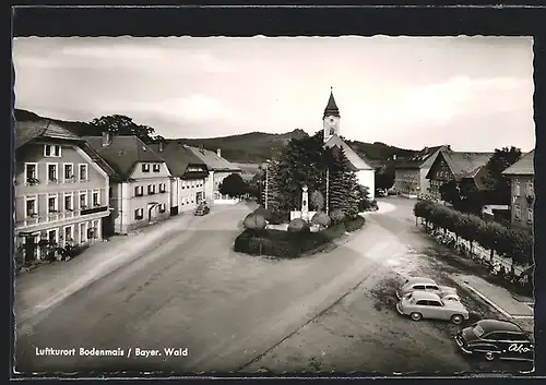 AK Bodenmais /Bayer. Wald, Blick von oben in die Ortschaft und auf die Kirche