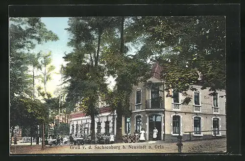 AK Neustadt / Orla, Gasthaus zur Sachsenburg