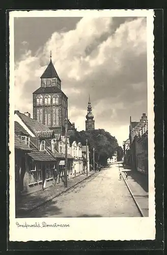 AK Greifswald, Partie in der Domstrasse