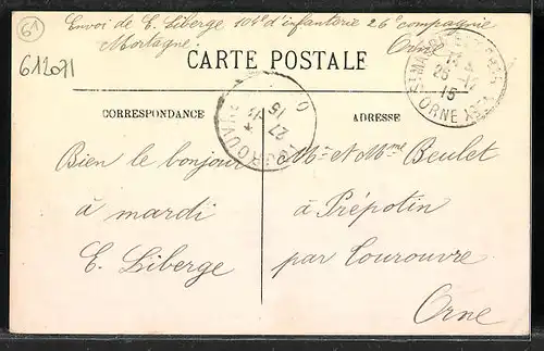 AK Saint-Maurice-les-Cherencei, Le Bureau des Postes, Strassenpartie an der Post