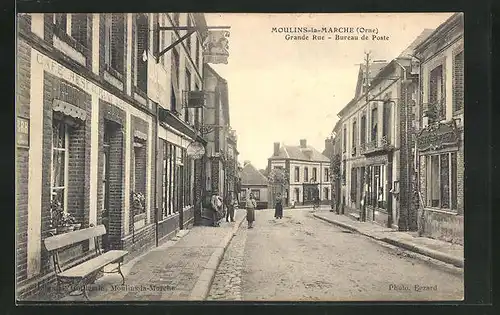 AK Moulins-la-Marche, Grande Rue, Bureau de Poste