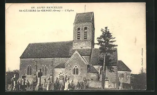 AK Saint-Céneri-le-Gerei, l'Église