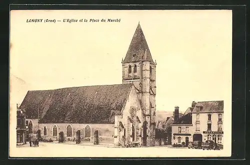 AK Longny, l'Eglise et la Place du Marché