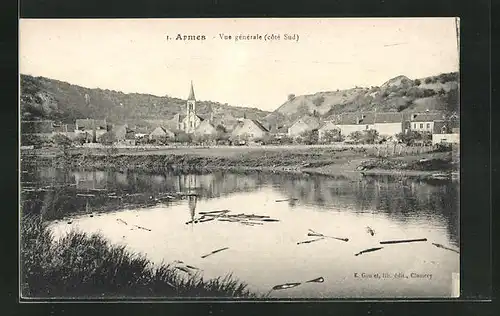 AK Armes, Blick über den Fluss auf das Dorf